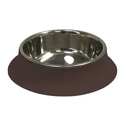 Миска для животных из нержавейки 0,52 л Croci Silicon основа силикон 14 см коричневая