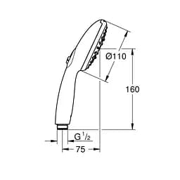 Ручний душ Grohe QuickFix Vitalio Start 110 26031001, Хром - мініатюра 2