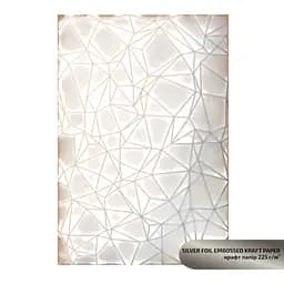 Крафт бумага с тиснением „Silver Polygon“, 21х29,7см, 225 г/м2, ROSA TALENT
