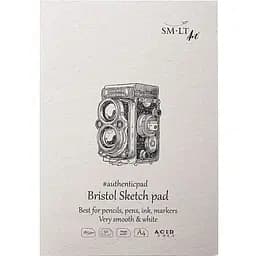 Блокнот-склейка для эскизов SM-LT Art Authentic (Bristol) А4 185г/м2 50л белая и гладкая бумага