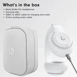 Навушники бездротові Beats Studio Pro Matte White (MC2P4) стереогарнітура матова біла - мініатюра 5