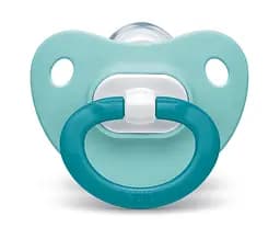 Пустышка силиконовая NUK Fashion, ортодонтическая, 6-18 мес, светлый голубой (3952357)