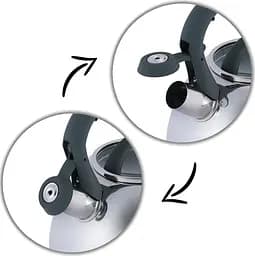 Чайник Whistling Kettle 2.7л зі свистком та скляною кришкою Kamille Ø20х23 см kuh0011104 - мініатюра 6