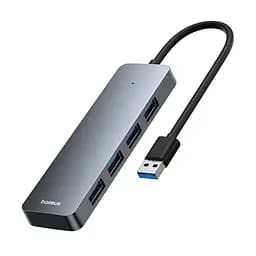 USB-хаб Baseus UltraJoy Series 4in1 USB-A to USB 3.0 15cm Gray (B0005280B811-00)