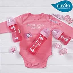 Дитяча пляшечка Nuvita 6052 Mimic Cool антиколікова 4+ 330 мл рожева NV6052PINK - мініатюра 5