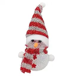 Ночник новогодний "Снеговик" СХ-4-14 LED 15 см, серебристо-красный