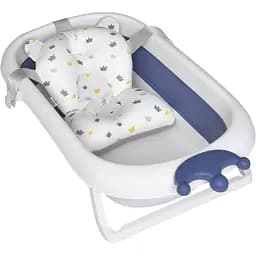 Дитяча складна ванночка El Camino Me 1105 Crown Deep Blue злив і подушечка в комплекті