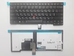Клавіатура для ноутбуків Lenovo ThinkPad T440/T450/T460 Series чорна з чорною рамкою з підсвіткою з трекпоінтом