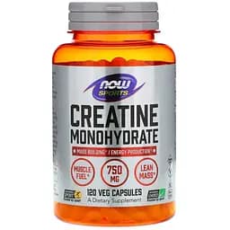 Креатин моногидрат Now Sports 750 мг 120 вегетарианских капсул