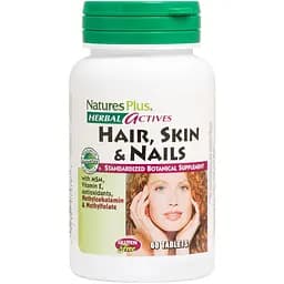 Растительный комплекс Nature's Plus Herbal Actives для волос, кожи и ногтей 60 таблеток (NTP7476)