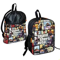 Школьный рюкзак детский GTA Grand Theft Auto + Сумка для обуви спортивной формы рюкзак-мешок мальчику (01915)