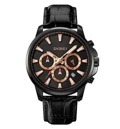 Мужские наручные часы Skmei 2071 с ремешком из эко-кожи (Черный)