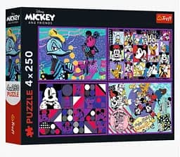 Пазли "Серія пригод. Міккі", 13308 Trefl, 4х250 елементів, у коробці (590051113308)