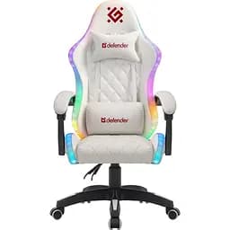 Крісло ігрове Defender Energy, Клас 4, 50мм, PU, RGB, біле (64557) - мініатюра 6