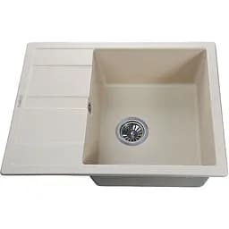 Гранітна мийка Globus Lux One слонова кiстка 650х500