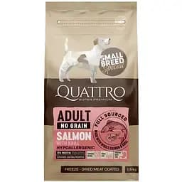 Сухий корм Quattro Adult Salmon Small Breed для собак дрібних порід з лососем та крилем 1.5 кг