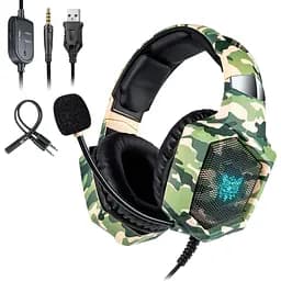 Наушники Onikuma Gaming with LED K8 Camouflage-Green
