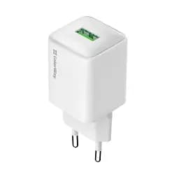 Сетевое зарядное устройство ColorWay, White, 18 Вт, 1xUSB (QC3.0), Auto ID (CW-CHS063Q-WT)