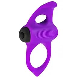 Эрекционное виброкольцо Adrien Lastic Lingus Max с язычком для стимуляции клитора Violet