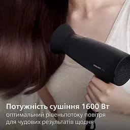 Фен дорожній Philips 3000 ThermoProtect 1600 Вт 3 режими чорний (BHD308/10) - мініатюра 2