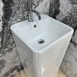 Умивальник підлоговий VBI Caliato white VBI-019029, Білий - мініатюра 3
