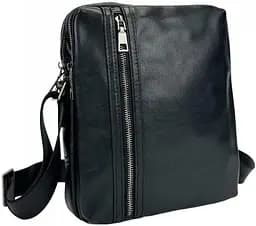 Чоловіча сумка шкіряна Tiding Bag через плече Чорна - мініатюра 3