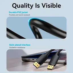 Кабель Vention DisplayPort-DisplayPort V 1.2 3 м (HAKBI) - мініатюра 12
