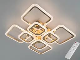 Потолочная светодиодная люстра с пультом, 110W, золото.