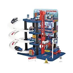 Паркінг з треком 652 J43, трирівневий, механічний ліфт, 3 машинки, спіральні траси, аксесуари, масштаб 1:64