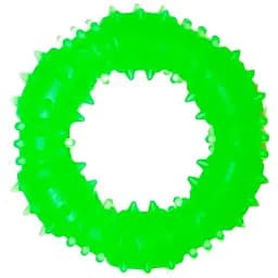 Игрушка для собак Fox Кольцо с шипами, с ароматом ванили, 9 см, зеленая