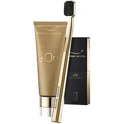 Зубная гель-паста Swiss Smile D'Or золотая 75 мл + зубная щетка золотая ультра мягкая