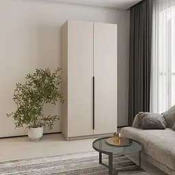 Шафа 2-дверна MebelStar Оскар ДСП BG, комплект полиць 100x52x220 см Кашемір (MBS-4505)