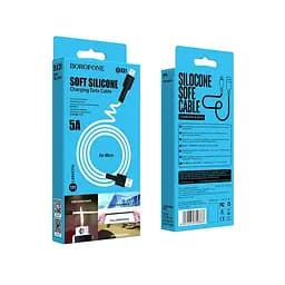 Кабель Borofone BX31 Soft silicone charging data cable for Micro білий - мініатюра 2