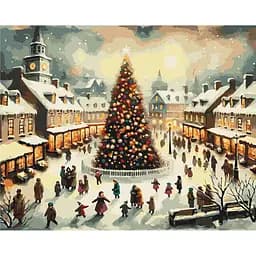 Картина за номерами "Біля головної ялинки" BS53845, 40х50 см