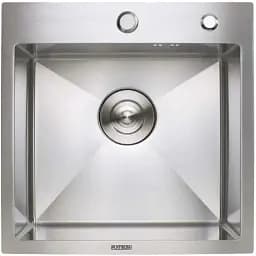 Кухонна мийка Platinum Handmade нержавійка 45x45 (сифон крулий 3.0/0.8)