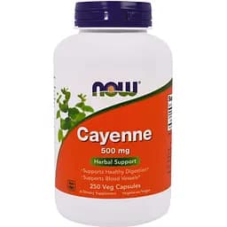 Кайенський перець Now Foods Cayenne 500 мг 250 вегетаріанських капсул