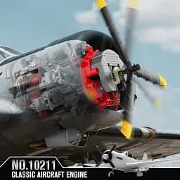 Конструктор двигун  Mould King авіаційний радіальний Radial Aviation Engine  моторозований дитячий мотор 1147 деталей - мініатюра 8