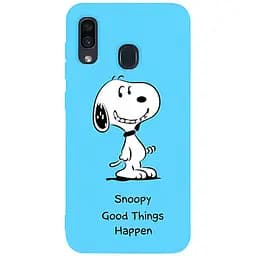 Чохол-накладка Toto Matt TPU 2 mm Print Case Samsung Galaxy A20/A30 #64 Snoopy Sky Blue