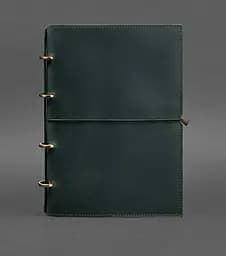 Шкіряний блокнот А4 на кільцях (Софт-бук) 9.0 в м'якій обкладинці зелений Crazy Horse