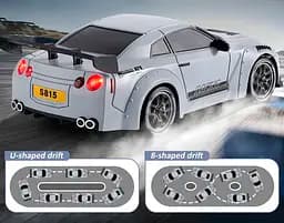 Машинка для дрифта на радіокеруванні Nissan GT-R S815 1:24 4WD з LED-підсвіткою (Сірий) - мініатюра 7