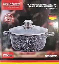 Каструля Styleberg із гранітним антипригарним покриттям 3.2л 22см ST-3022 Чорна - мініатюра 9