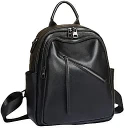 Стильний жіночий шкіряний рюкзак чорний міський 51124 Tiding Bag