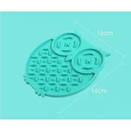 Килимок-годівниця WahoPet licky mat сова силіконовий, зелений - мініатюра 2