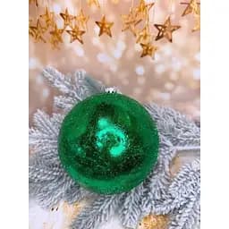 Новорічна куля Ретро 150 мм велика Зелений