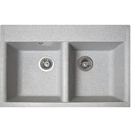 Гранітна кухонна мийка Romzha Valuri 78-2D Seda (601) з двома чашами
