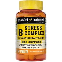 B-комплекс с антиоксидантами и цинком Mason Natural от стресса 60 таблеток