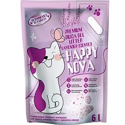 Наповнювач для туалетів Happy Nova силікагелевий з ароматом лаванди  6 л