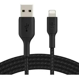 Кабель Belkin USB-A > Lightning подзарядка/синхронизация 1м, 12Вт, плетеный, черный teh0013643