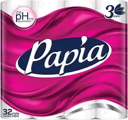 Туалетний папір Papia, тришаровий, 32 рулони (65517)