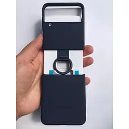 Оригінальний силіконовий чохол із кільцем Samsung для Galaxy Z Flip4 Silicone Cover with Ring Navy EF-PF721TNEGUA - мініатюра 3